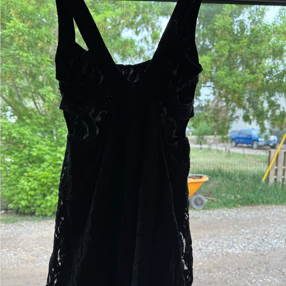 Free People Black Lace Mini Dress